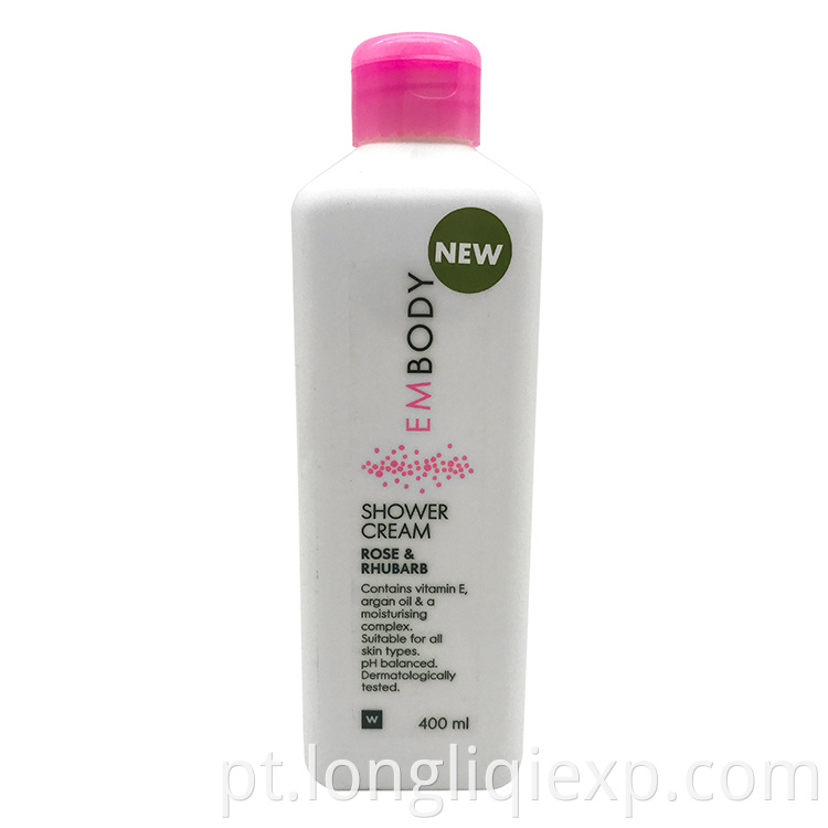 Adequado para todos os tipos de pele 400ml de creme de banho clareador corporal de ruibarbo rosa